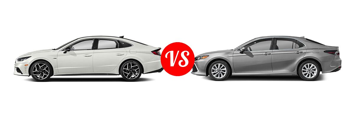 2021 Hyundai Sonata Sedan N Line vs. 2021 Toyota Camry Sedan LE - Side Comparison