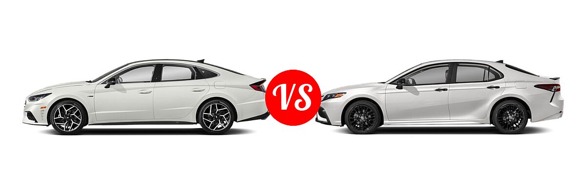 2021 Hyundai Sonata Sedan N Line vs. 2021 Toyota Camry Sedan SE Nightshade - Side Comparison