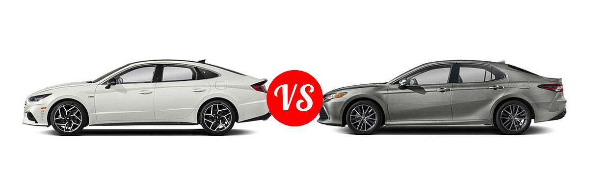 2021 Hyundai Sonata Sedan N Line vs. 2021 Toyota Camry Sedan XLE / XLE V6 - Side Comparison
