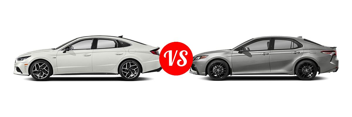 2021 Hyundai Sonata Sedan N Line vs. 2021 Toyota Camry Sedan XSE / XSE V6 - Side Comparison