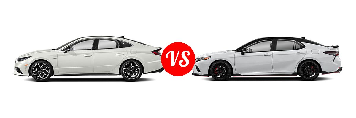 2021 Hyundai Sonata Sedan N Line vs. 2021 Toyota Camry Sedan TRD V6 - Side Comparison