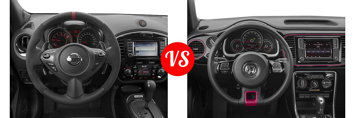 2017 Nissan Juke Hatchback NISMO vs. 2017 Volkswagen Beetle Hatchback #PinkBeetle - Dashboard Comparison