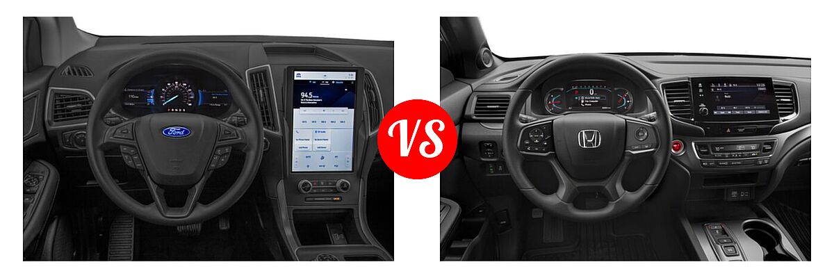 2021 Ford Edge SUV SE / ST / ST-Line vs. 2021 Honda Passport SUV Sport - Dashboard Comparison