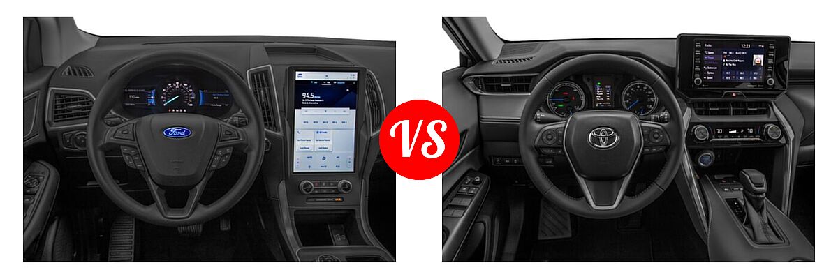 2021 Ford Edge SUV SE / ST / ST-Line vs. 2021 Toyota Venza SUV LE - Dashboard Comparison