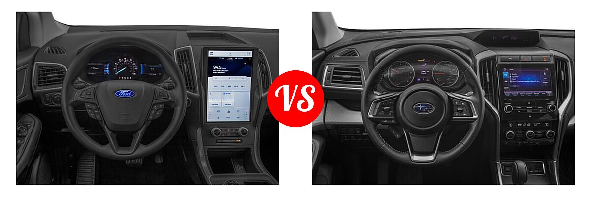 2021 Ford Edge SUV SE / ST / ST-Line vs. 2021 Subaru Ascent SUV 8-Passenger - Dashboard Comparison