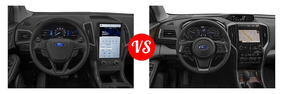 2021 Ford Edge SUV SE / ST / ST-Line vs. 2021 Subaru Ascent SUV Touring - Dashboard Comparison
