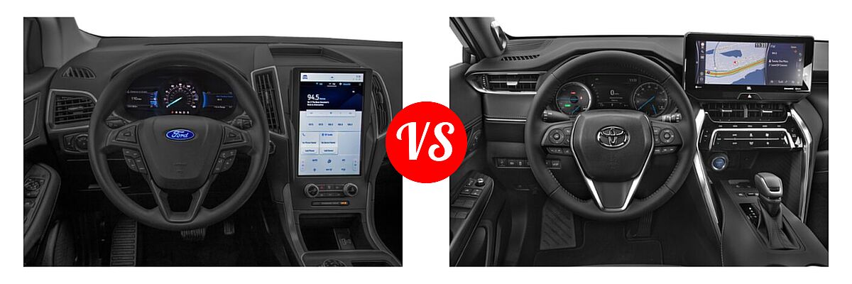 2021 Ford Edge SUV SE / ST / ST-Line vs. 2021 Toyota Venza SUV Limited / XLE - Dashboard Comparison