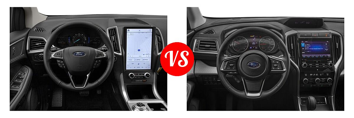 2021 Ford Edge SUV SEL / Titanium vs. 2021 Subaru Ascent SUV 8-Passenger - Dashboard Comparison
