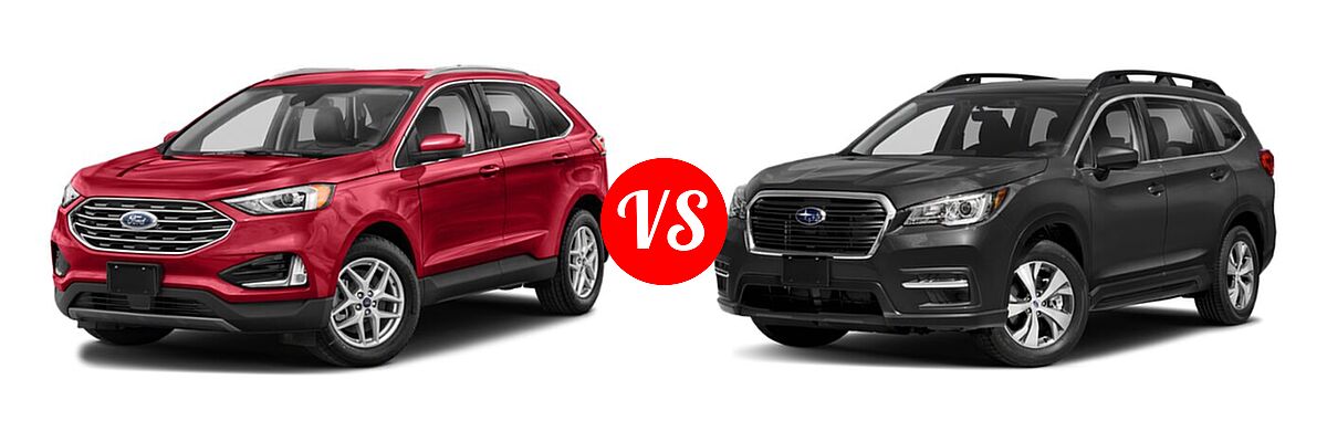 2021 Ford Edge SUV SEL / Titanium vs. 2021 Subaru Ascent SUV Premium - Front Left Comparison