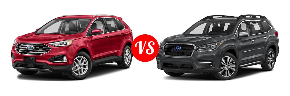 2021 Ford Edge SUV SEL / Titanium vs. 2021 Subaru Ascent SUV Touring - Front Left Comparison