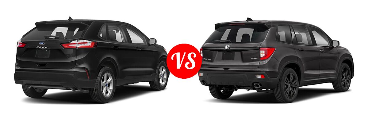 2021 Ford Edge SUV SE / ST / ST-Line vs. 2021 Honda Passport SUV Sport - Rear Right Comparison