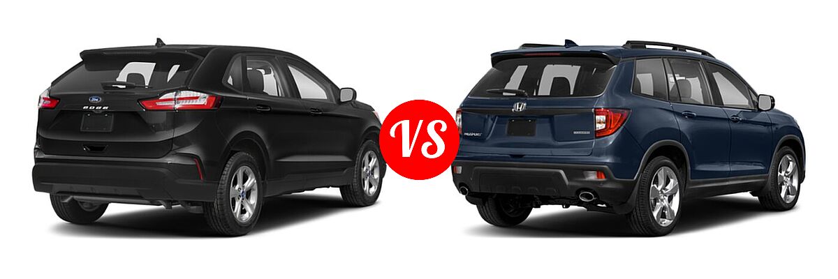 2021 Ford Edge SUV SE / ST / ST-Line vs. 2021 Honda Passport SUV Touring - Rear Right Comparison
