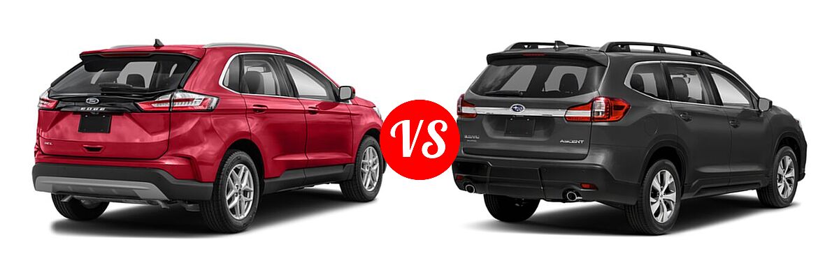 2021 Ford Edge SUV SEL / Titanium vs. 2021 Subaru Ascent SUV Premium - Rear Right Comparison