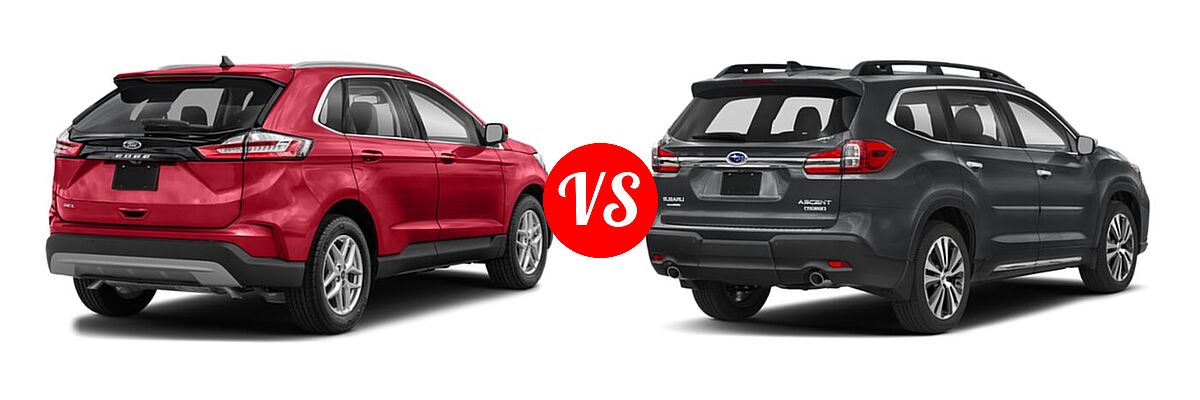 2021 Ford Edge SUV SEL / Titanium vs. 2021 Subaru Ascent SUV Touring - Rear Right Comparison