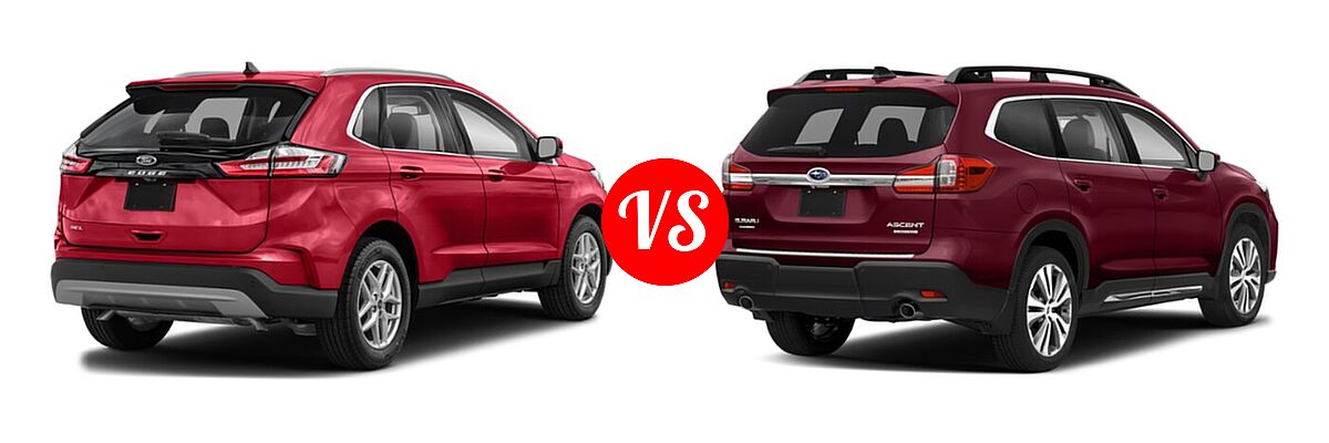 2021 Ford Edge SUV SEL / Titanium vs. 2021 Subaru Ascent SUV Limited - Rear Right Comparison