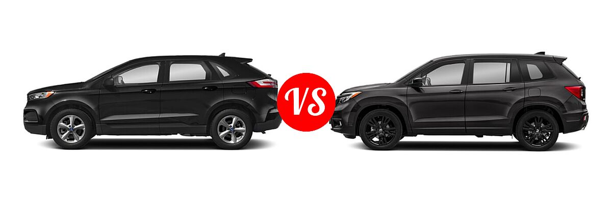 2021 Ford Edge SUV SE / ST / ST-Line vs. 2021 Honda Passport SUV Sport - Side Comparison