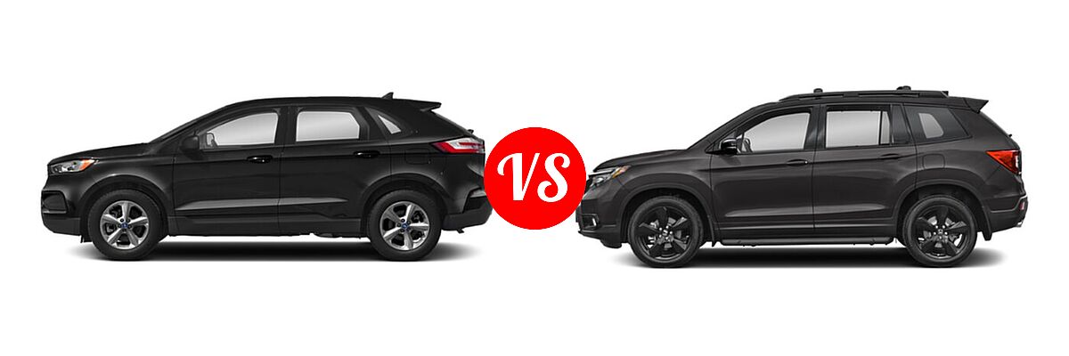 2021 Ford Edge SUV SE / ST / ST-Line vs. 2021 Honda Passport SUV Elite - Side Comparison