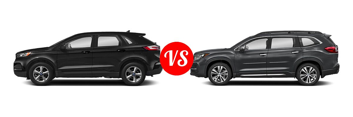 2021 Ford Edge SUV SE / ST / ST-Line vs. 2021 Subaru Ascent SUV Touring - Side Comparison