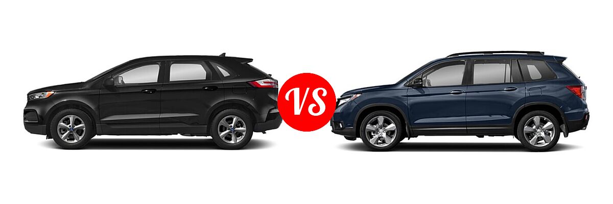 2021 Ford Edge SUV SE / ST / ST-Line vs. 2021 Honda Passport SUV Touring - Side Comparison