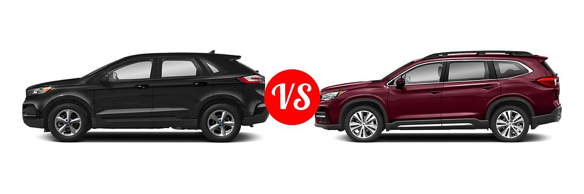2021 Ford Edge SUV SE / ST / ST-Line vs. 2021 Subaru Ascent SUV Limited - Side Comparison