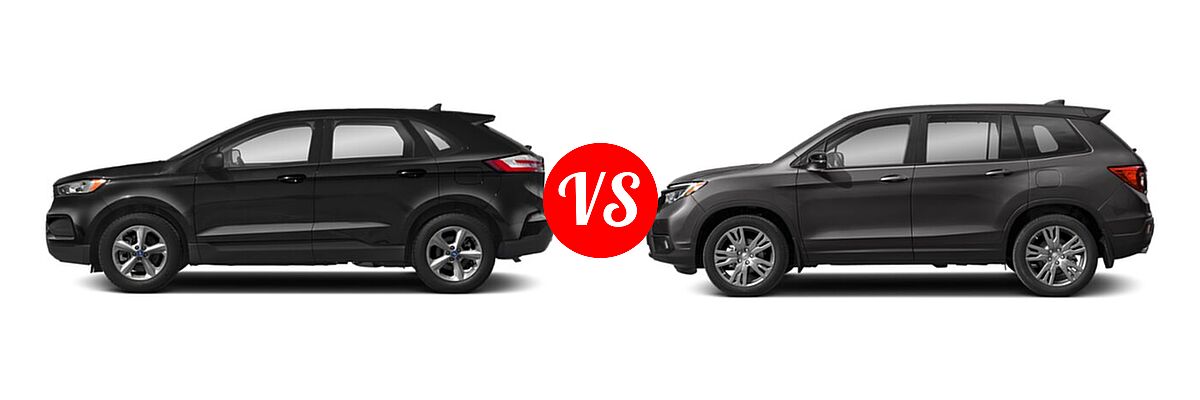 2021 Ford Edge SUV SE / ST / ST-Line vs. 2021 Honda Passport SUV EX-L - Side Comparison