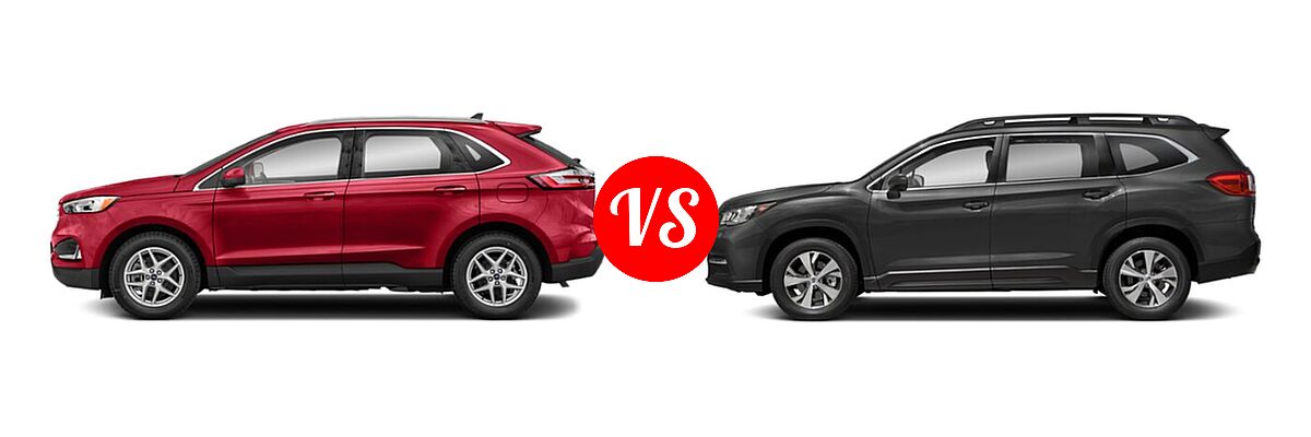 2021 Ford Edge SUV SEL / Titanium vs. 2021 Subaru Ascent SUV 8-Passenger - Side Comparison