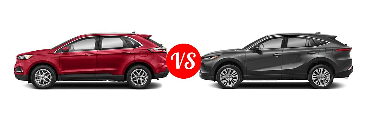 2021 Ford Edge SUV SEL / Titanium vs. 2021 Toyota Venza SUV Limited / XLE - Side Comparison