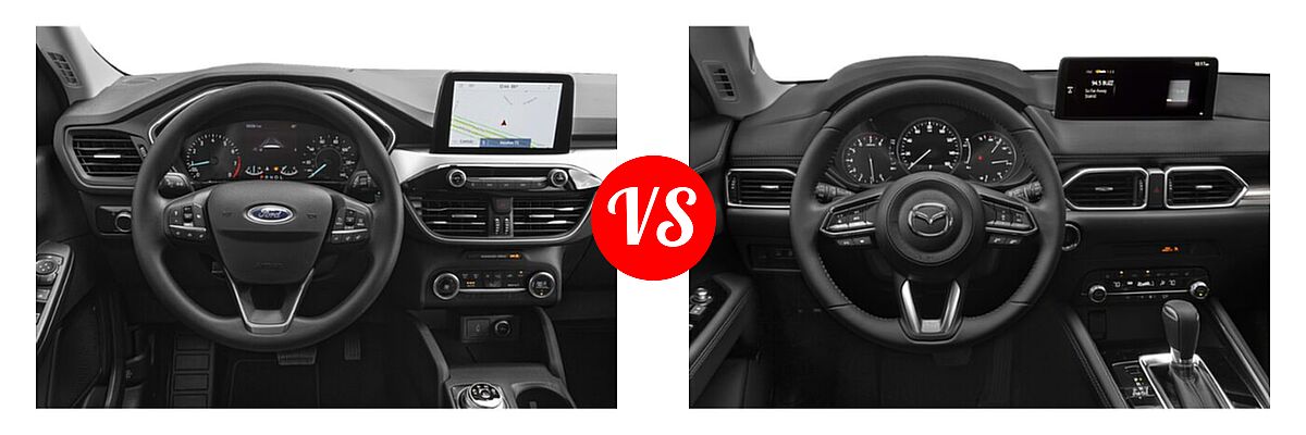 2021 Ford Escape SUV Hybrid SE Hybrid vs. 2021 Mazda CX-5 SUV Grand Touring - Dashboard Comparison
