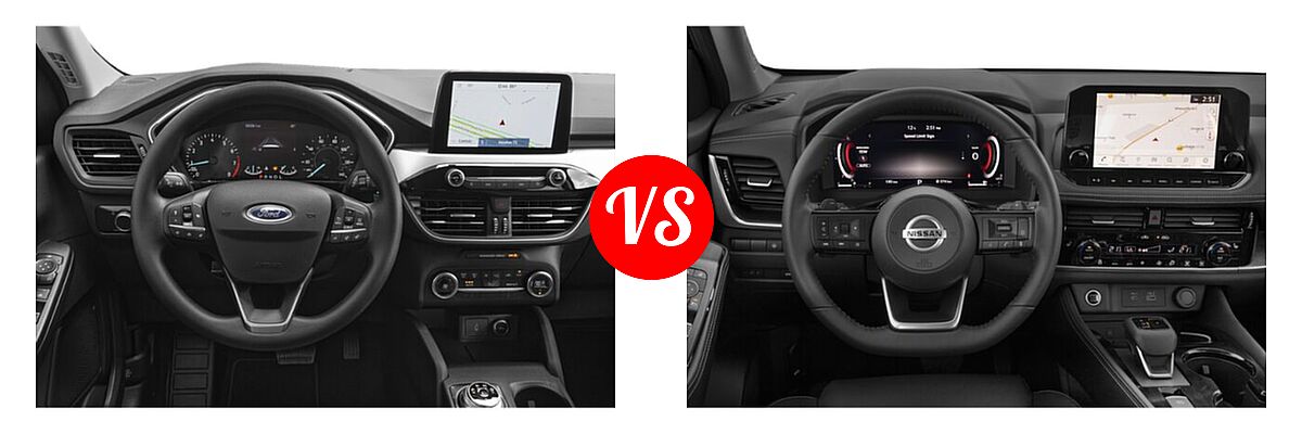 2021 Ford Escape SUV Hybrid SE Hybrid vs. 2021 Nissan Rogue SUV Platinum - Dashboard Comparison