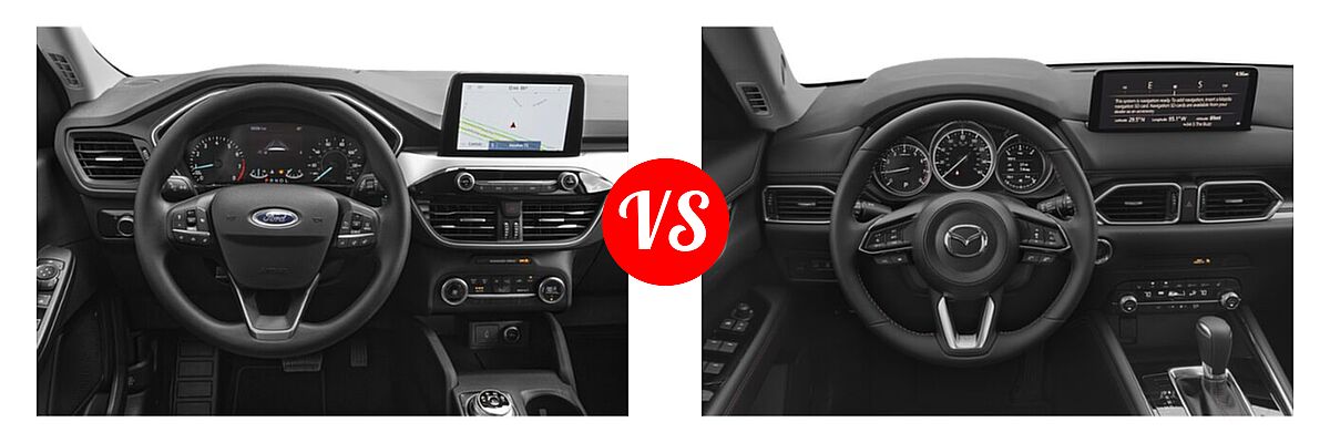 2021 Ford Escape SUV Hybrid SE Hybrid vs. 2021 Mazda CX-5 SUV Carbon Edition Turbo - Dashboard Comparison