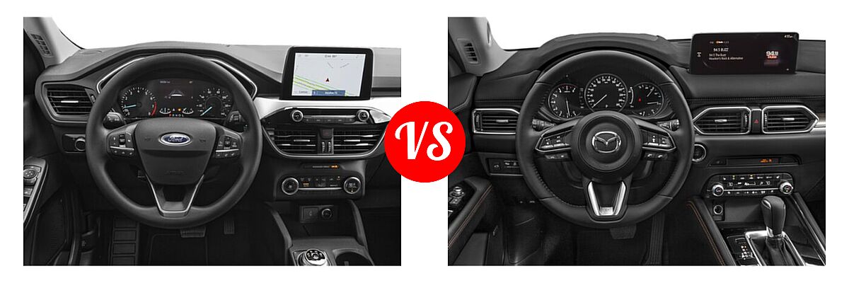 2021 Ford Escape SUV Hybrid SE Hybrid vs. 2021 Mazda CX-5 SUV Grand Touring Reserve - Dashboard Comparison