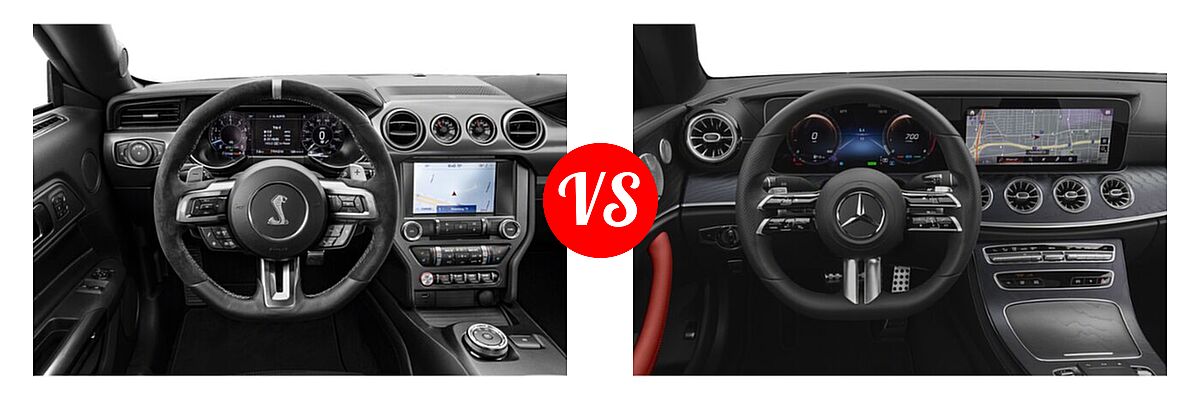 2021 Ford Shelby GT500 Coupe Shelby GT500 vs. 2021 Mercedes-Benz E-Class Coupe E 450 - Dashboard Comparison