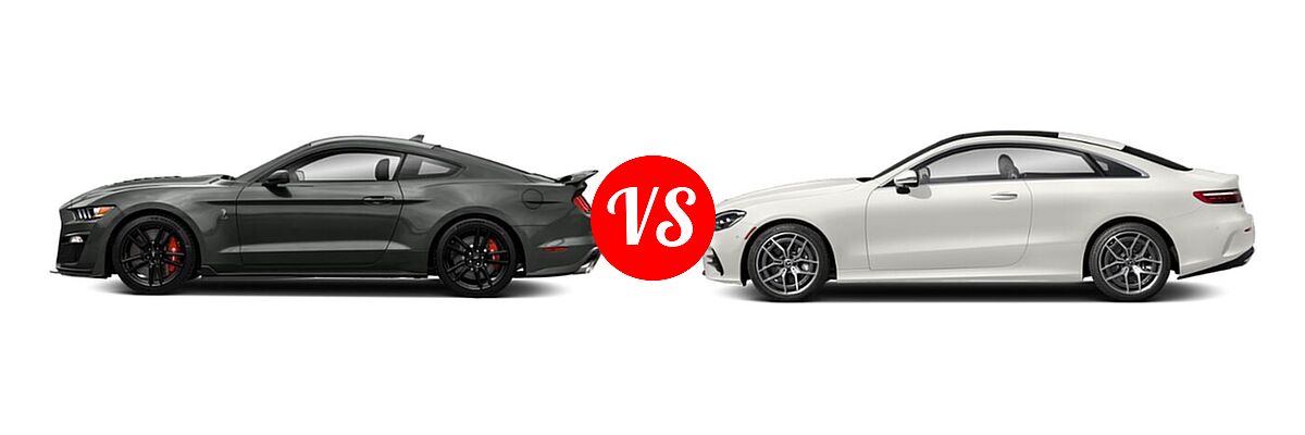 2021 Ford Shelby GT500 Coupe Shelby GT500 vs. 2021 Mercedes-Benz E-Class Coupe E 450 - Side Comparison