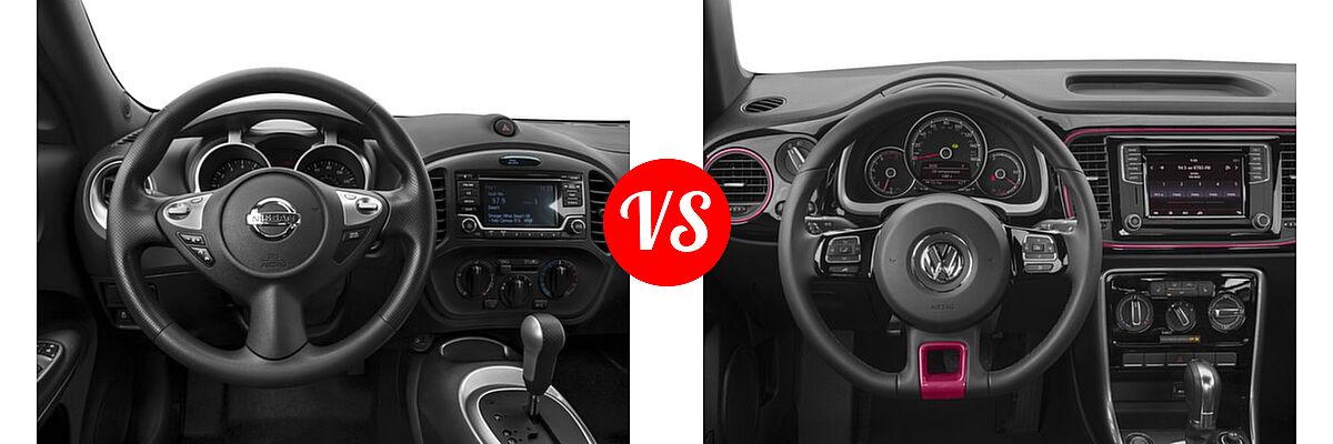 2017 Nissan Juke Hatchback S / SV vs. 2017 Volkswagen Beetle Hatchback #PinkBeetle - Dashboard Comparison