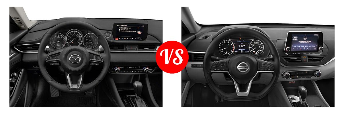 2021 Mazda 6 Sedan Grand Touring Reserve vs. 2021 Nissan Altima Sedan 2.5 S - Dashboard Comparison