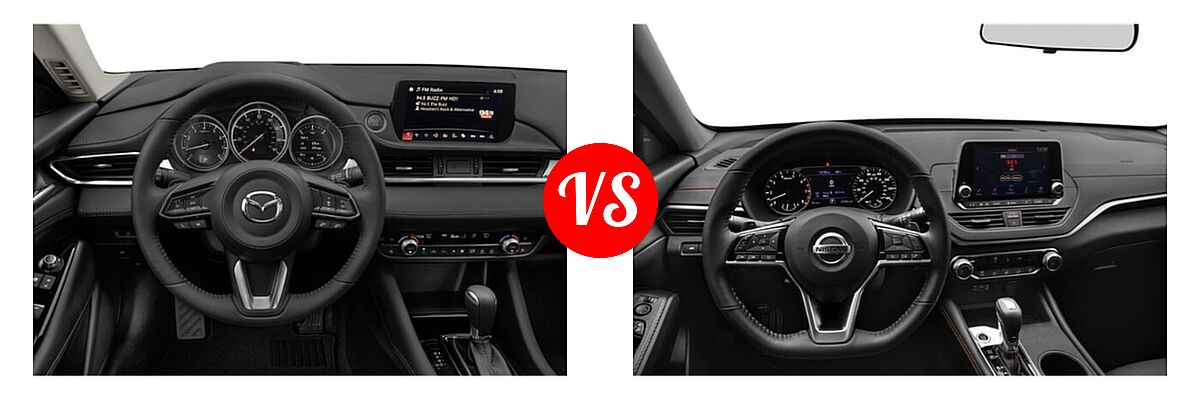 2021 Mazda 6 Sedan Grand Touring Reserve vs. 2021 Nissan Altima Sedan 2.0 SR / 2.5 SR - Dashboard Comparison