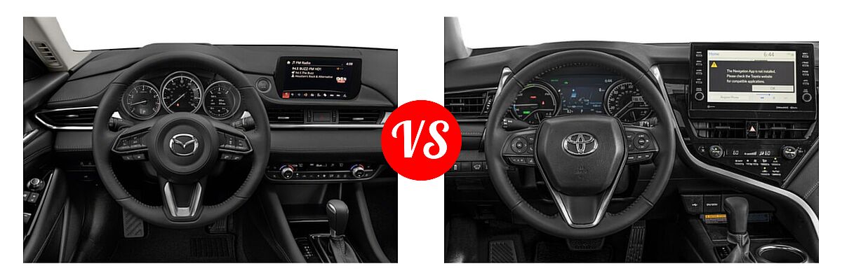 2021 Mazda 6 Sedan Grand Touring Reserve vs. 2021 Toyota Camry Hybrid Sedan Hybrid Hybrid XSE - Dashboard Comparison