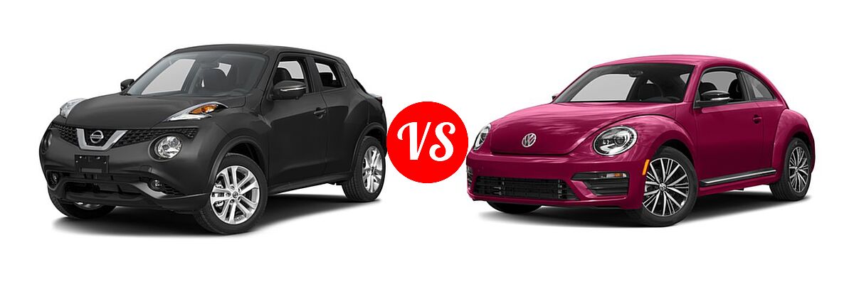 2017 Nissan Juke Hatchback SL vs. 2017 Volkswagen Beetle Hatchback #PinkBeetle - Front Left Comparison