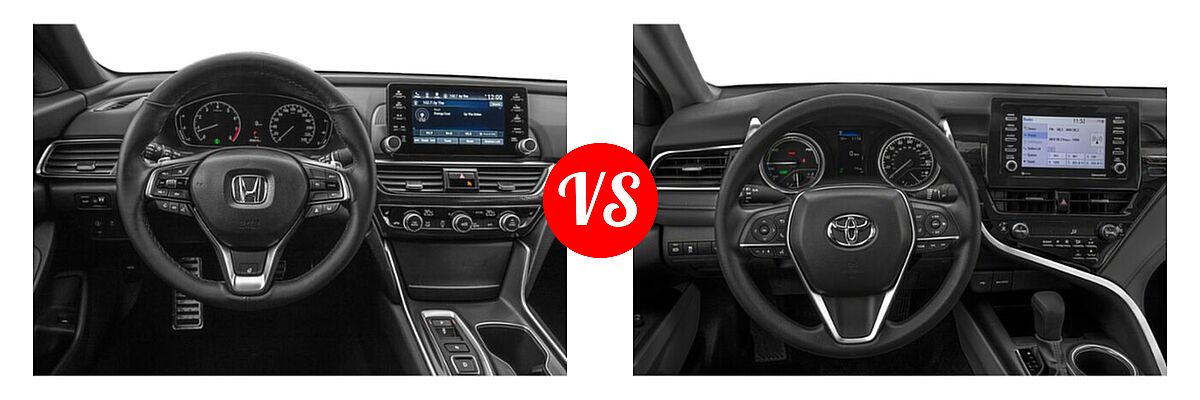 2021 Honda Accord Sedan LX vs. 2021 Toyota Camry Hybrid Sedan Hybrid Hybrid LE - Dashboard Comparison