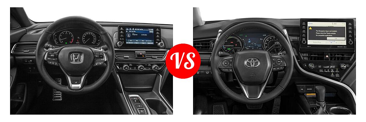 2021 Honda Accord Sedan LX vs. 2021 Toyota Camry Hybrid Sedan Hybrid Hybrid XSE - Dashboard Comparison