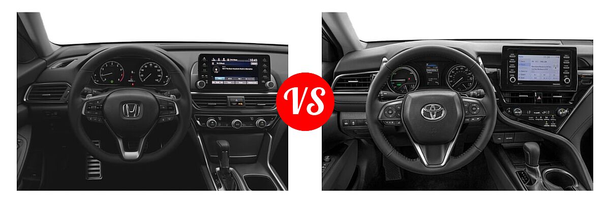 2021 Honda Accord Sedan Sport SE vs. 2021 Toyota Camry Hybrid Sedan Hybrid Hybrid SE - Dashboard Comparison