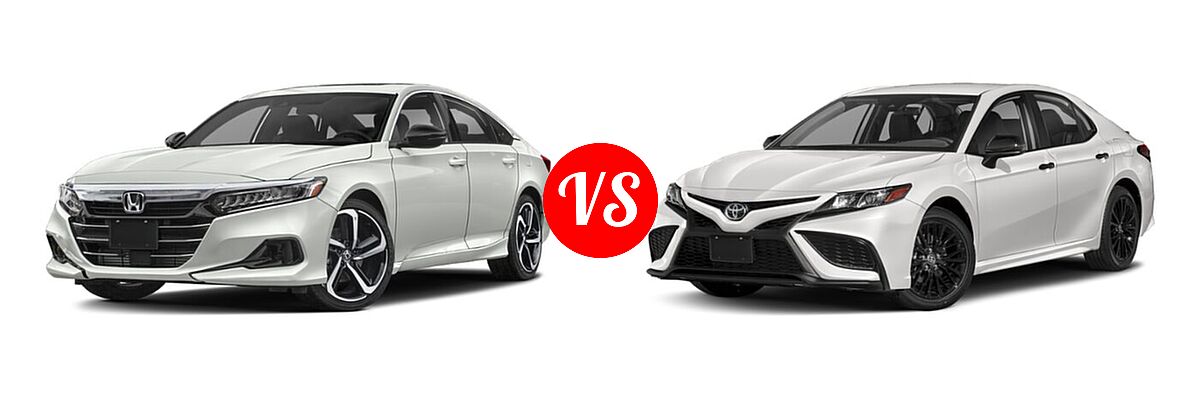2021 Honda Accord Sedan LX vs. 2021 Toyota Camry Sedan SE Nightshade - Front Left Comparison