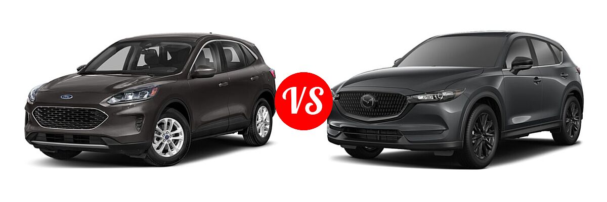 2021 Ford Escape SUV Hybrid SE Hybrid vs. 2021 Mazda CX-5 SUV Carbon Edition - Front Left Comparison