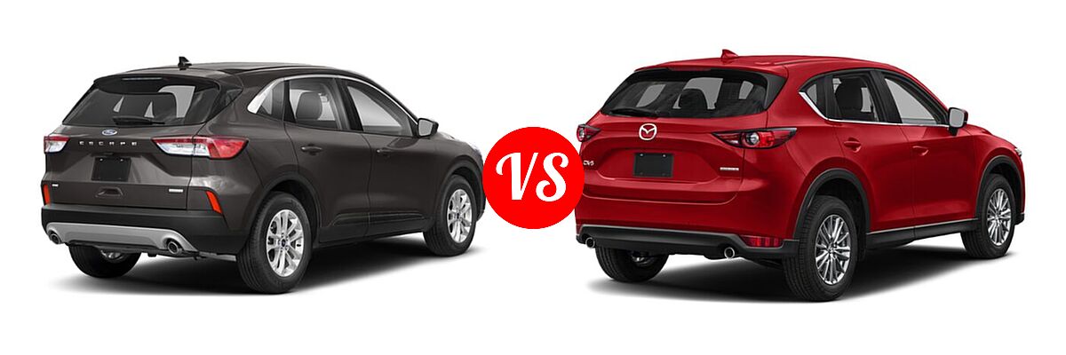 2021 Ford Escape SUV Hybrid SE Hybrid vs. 2021 Mazda CX-5 SUV Sport - Rear Right Comparison