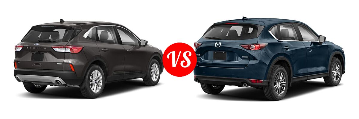 2021 Ford Escape SUV Hybrid SE Hybrid vs. 2021 Mazda CX-5 SUV Touring - Rear Right Comparison