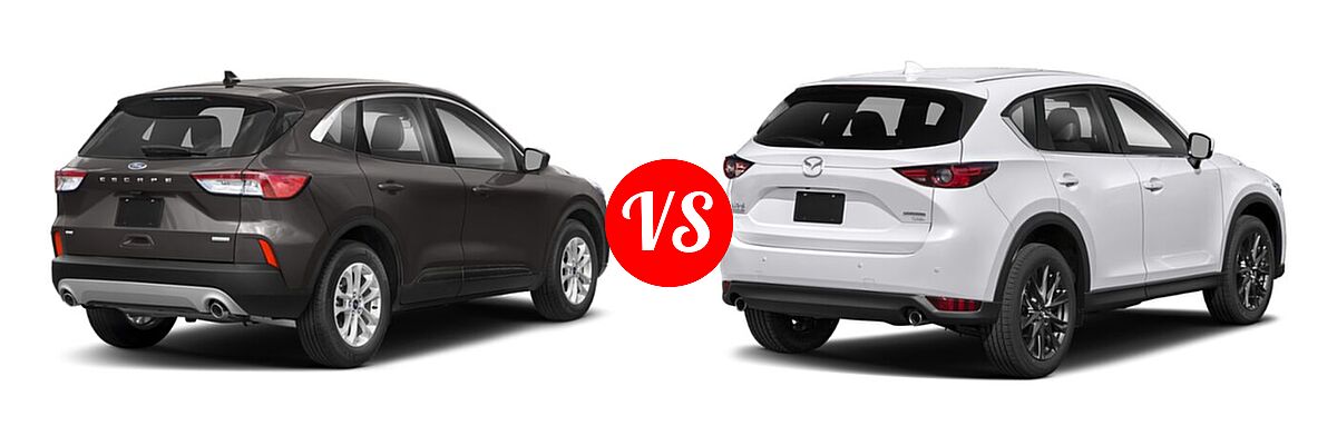 2021 Ford Escape SUV Hybrid SE Hybrid vs. 2021 Mazda CX-5 SUV Signature - Rear Right Comparison