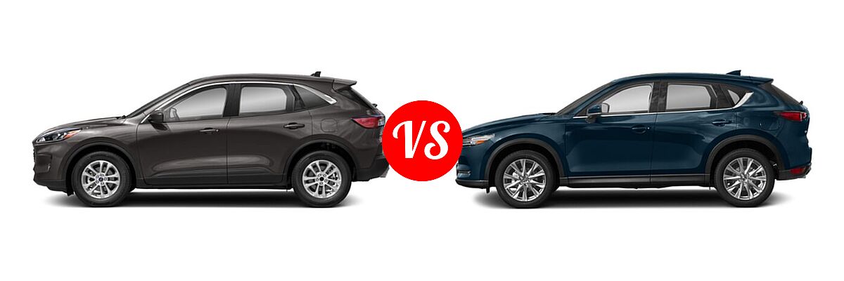 2021 Ford Escape SUV Hybrid SE Hybrid vs. 2021 Mazda CX-5 SUV Grand Touring - Side Comparison