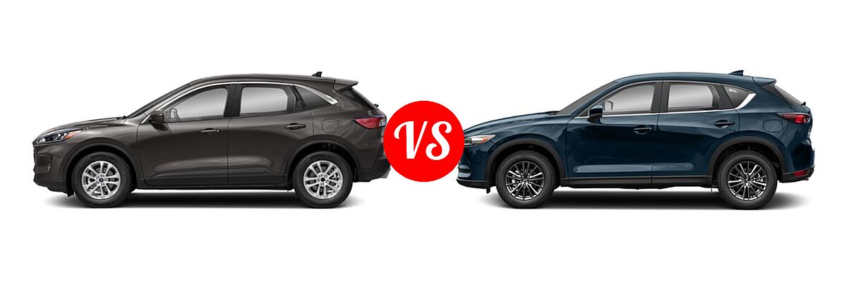 2021 Ford Escape SUV Hybrid SE Hybrid vs. 2021 Mazda CX-5 SUV Touring - Side Comparison
