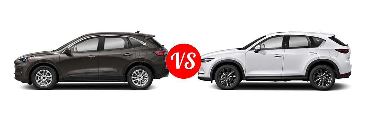 2021 Ford Escape SUV Hybrid SE Hybrid vs. 2021 Mazda CX-5 SUV Signature - Side Comparison