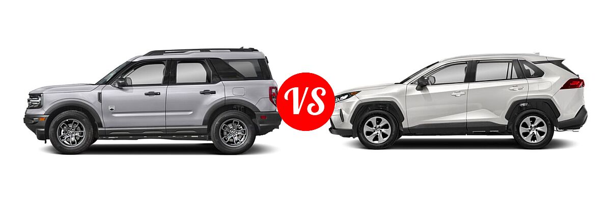 2021 Ford Bronco Sport SUV Big Bend vs. 2021 Toyota RAV4 SUV LE - Side Comparison